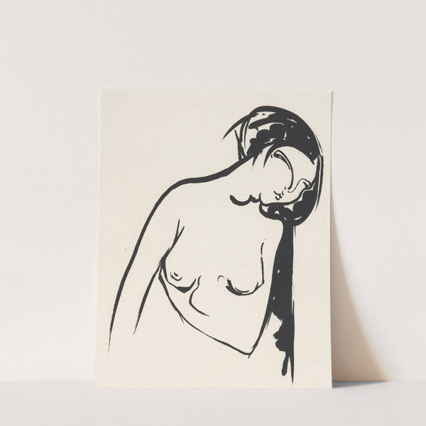 Naakte vrouw die haar borst aanraakt (1888) by Henri Jonas