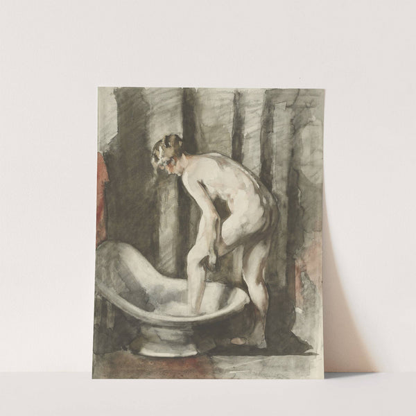 Naakte vrouw, in bad stappend by Willem Witsen