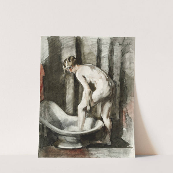 Naakte vrouw, in bad stappend (1870 - 1923) by Willem Witsen