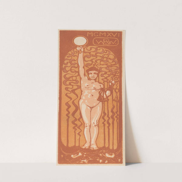 Naakte vrouw met spiegel en weegschaal (1915) by Bernard Willem Wierink