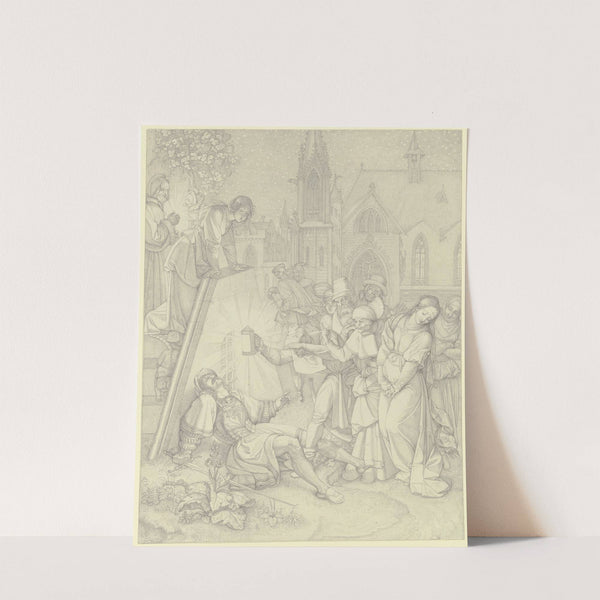 Nachtstück. Straße vor Gretchens Türe by Peter von Cornelius