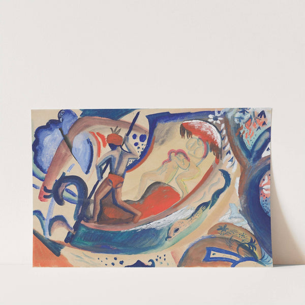 Nackte Mädchen in der Barke (1911) by August Macke