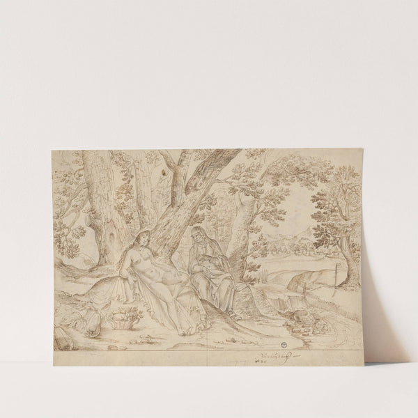 Nacktes Mädchen und alte Frau im Wald (1620) by Niklaus Bock