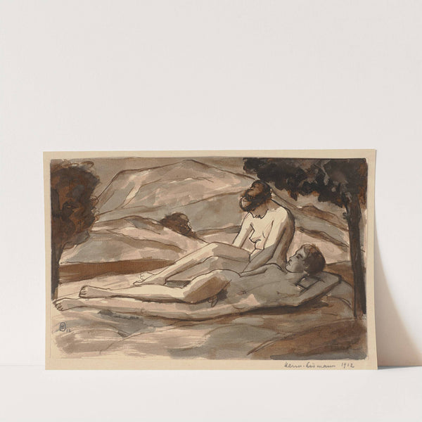 Nacktes Paar in einer Landschaft by Hermann Lismann