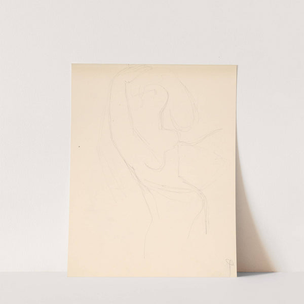 Náčrt ženy so zdvihnutými rukami by Mikuláš Galanda