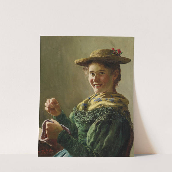 Nähendes Bauerndirndl by Emil Rau