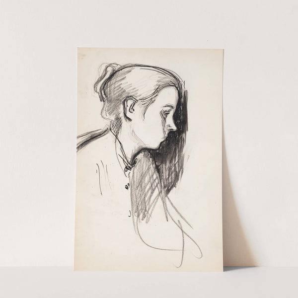 Naisen sivukuva, luonnos by Magnus Enckell