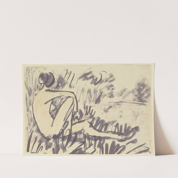 Naked Girl Sitting by the Water by Otto Mueller