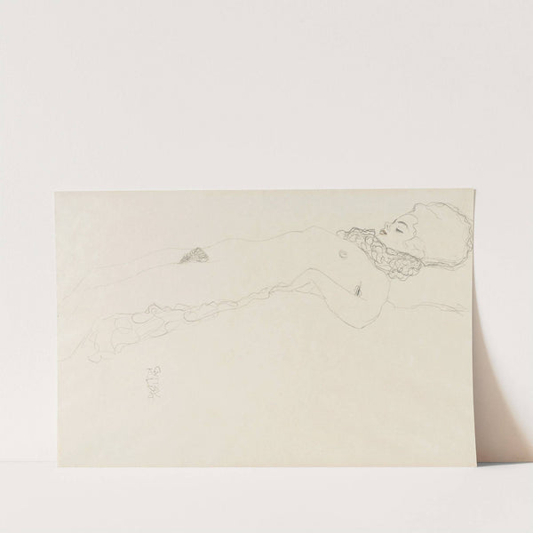Naked Girl with Ruff, lying by Gustav Klimt