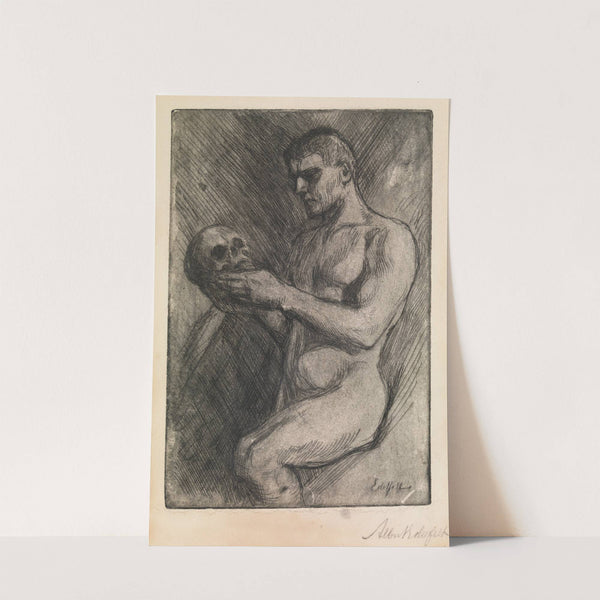 Naked man and skull (1890 -1905) by Albert Edelfelt