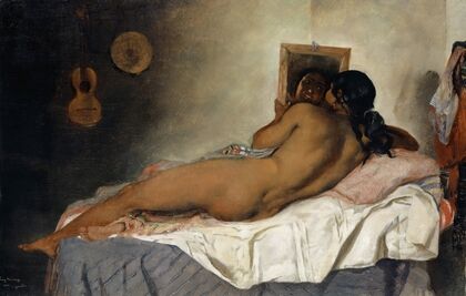 Naked Spanish Gypsy Woman with Mirror