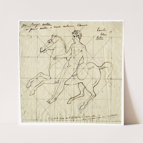 Naked youth with a winged horse (after a Greek vase) by David Humbert de Superville