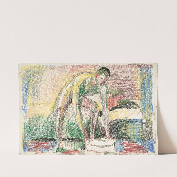 Naken mann vasker føttene (Ca. 1925) by Edvard Munch