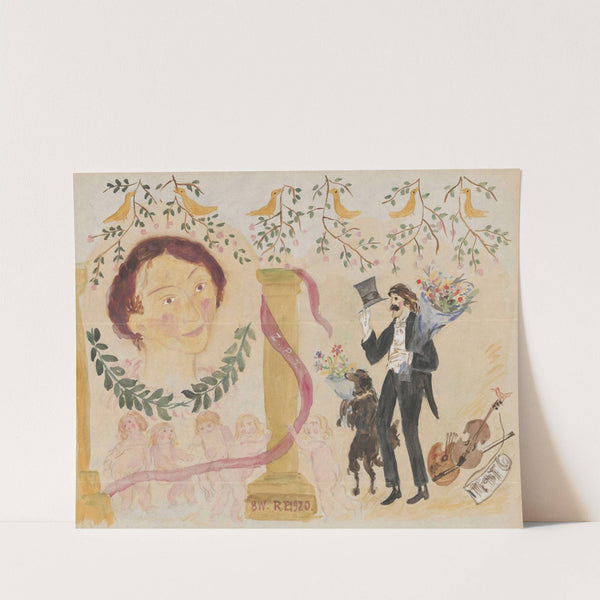 Name day card for Maria Mickiewiczówna by Tadeusz Makowski