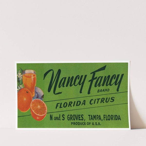 Nancy Fancy Brand Florida Citrus Label (1930-1950)