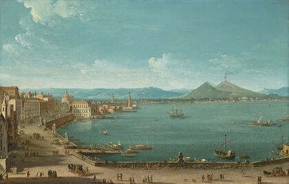 Naples with the Bay of Santa Lucia and Vesuvius beyond