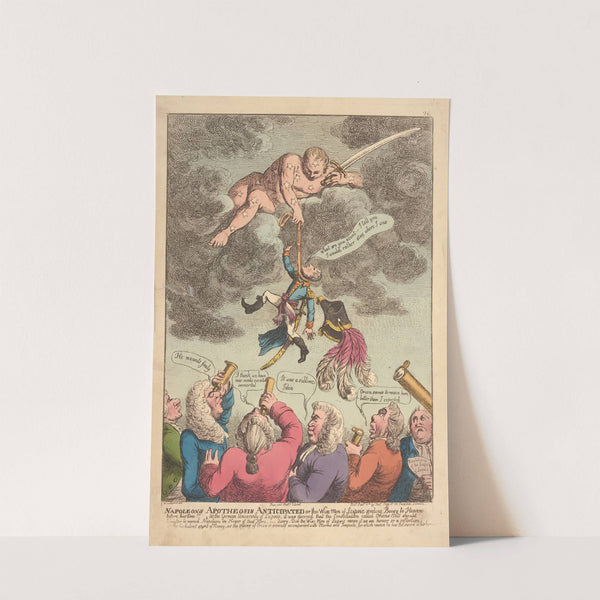 Napoleon’s apotheosis anticipated or the wise men of Leipsic sending Boney to heaven before his time!!!. (1805) by George Moutard Woodward