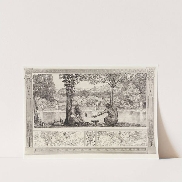 Narcissus und Echo I (Rettungen Ovidischer Opfer, Opus II, Blatt 7) (1879-1891) by Max Klinger