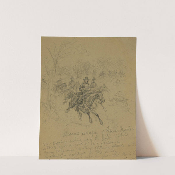 Narrow escape of Genl. Meade 1864 by Alfred Rudolph Waud