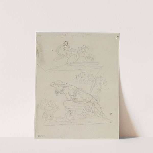 Narziss, sich im Wasser spiegelnd by Moritz von Schwind