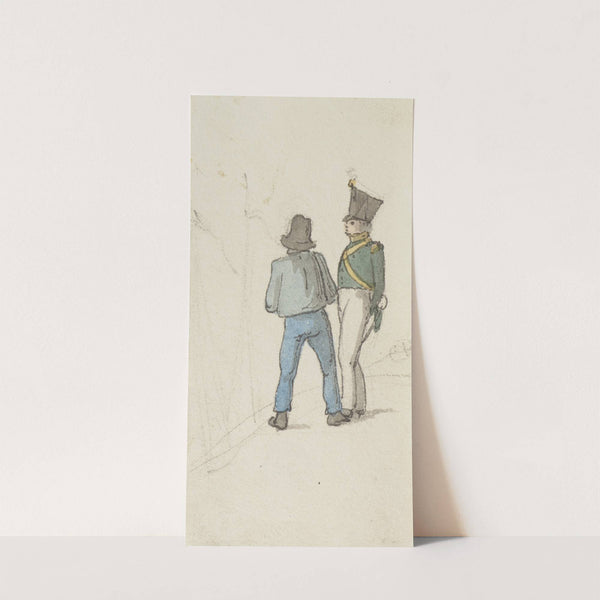 Nassauer Soldat und ein Bauer by Jakob Fürchtegott Dielmann