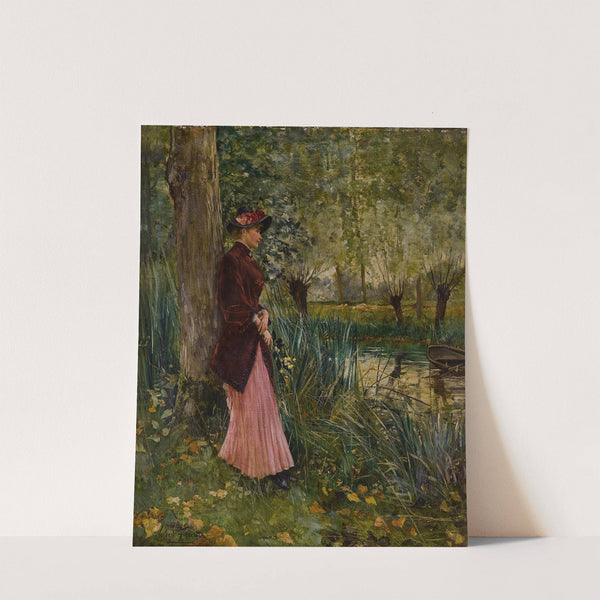 Nathalie Goeneutte, the Artist's Sister, on a Riverbank by Norbert Goeneutte