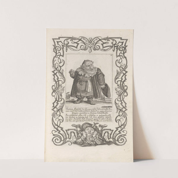 Nathan Hirschl der Pragerische Judenschaft Primas, und deß höbraischen Gesatzes approbierter Püpen-maister, in seinem Schulkleydt, Pl. 48 (1710-1719) by Elias Baeck