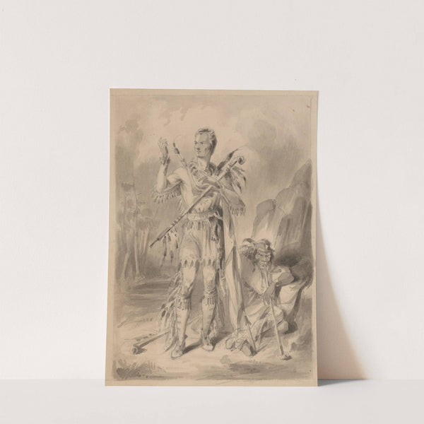 Native American with Caucasian who is wearing Native American attire by Felix Octavius Carr Darley