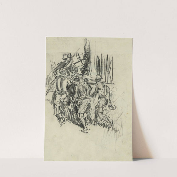 Native bearers Guadalcanal by Howard Brodie