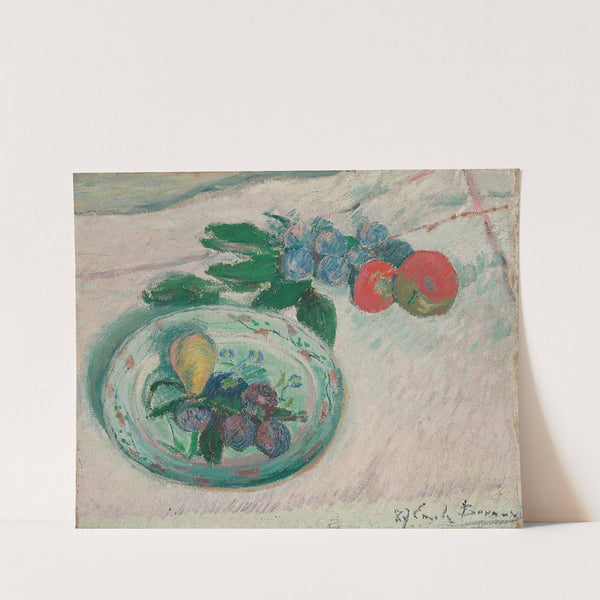 Nature morte (assiette et fruits) (1887) by Emile Bernard
