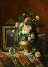 Nature morte au bouquet des roses dans une vase ottomane