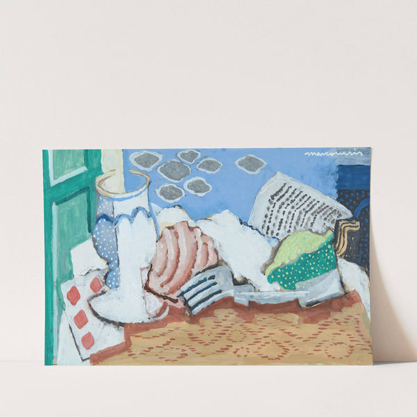 Nature morte au journal (circa 1925) by Louis Marcoussis