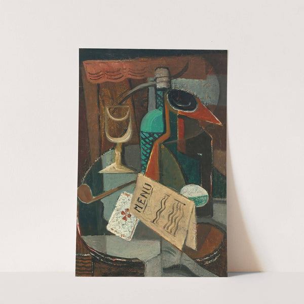 Nature Morte Au Menu Et Au Siphon (circa 1920) by Louis Marcoussis