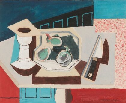 Nature Morte Aux Grenades Et Couteau Sur Un Guéridon — size preview