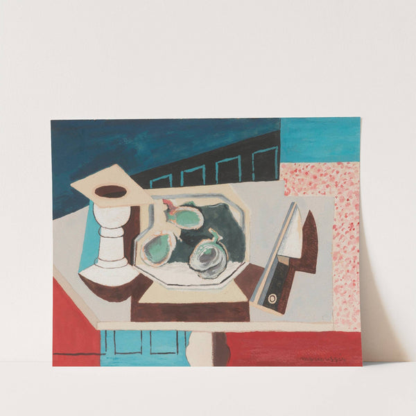 Nature Morte Aux Grenades Et Couteau Sur Un Guéridon (circa 1925) by Louis Marcoussis