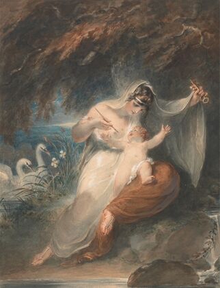 Nature unveils herself to the infant Shakespeare; Thomas Gray, The Progress of Poesy, III.1