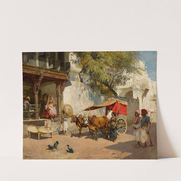 Nautch girls and bullock gharry, ahmedabad (gujarat state, india) by Edwin Lord Weeks