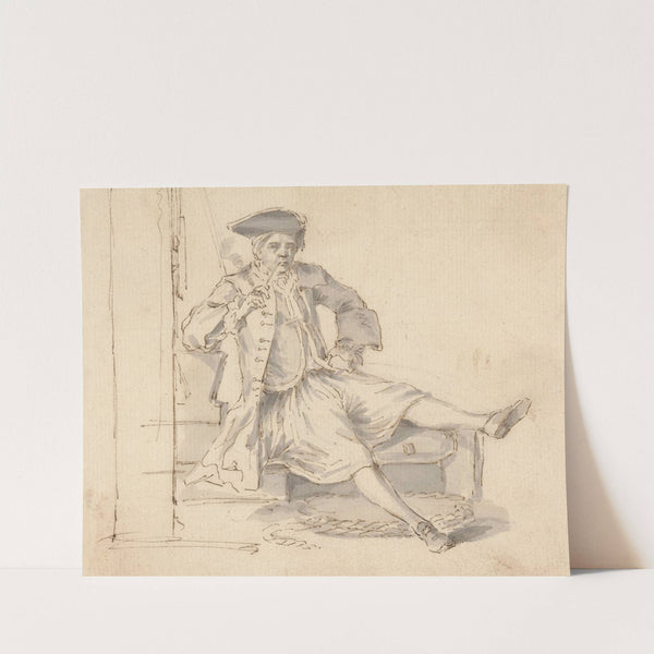 Naval Officer seated Smoking by Louis Philippe Boitard