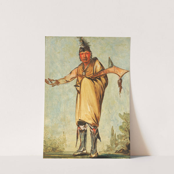 Náw-Káw, Wood, Former Chief of The Tribe (1828) by George Catlin