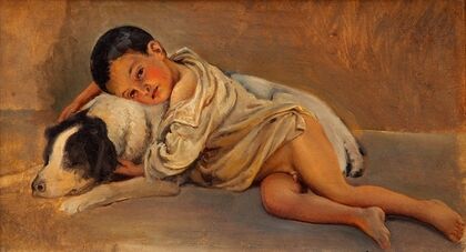Neapolitan boy and dog. Study for The Neapolitan way of life (c. 1839)