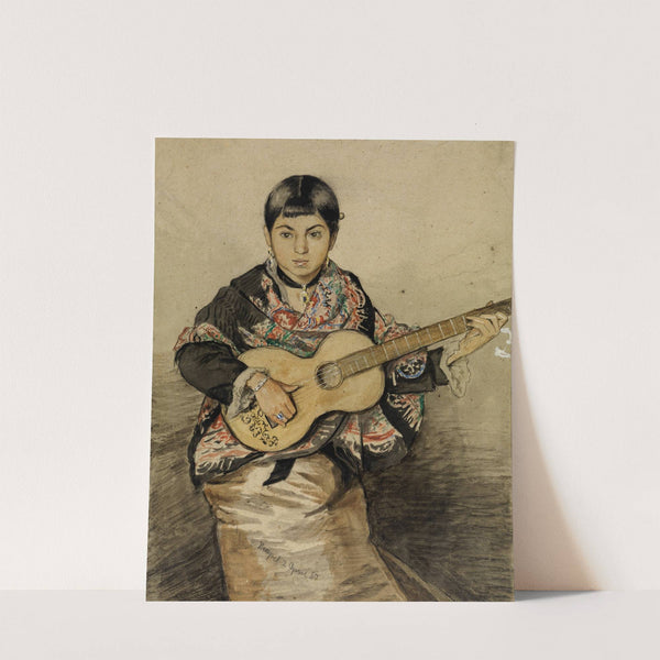 Neapolitan woman with guitar (1880) by Hans Thoma