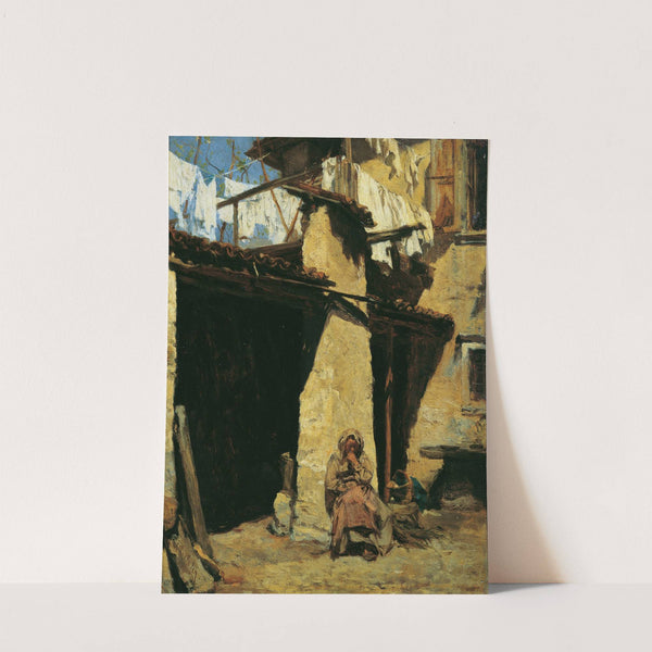 Neapolitanisches Bauernhaus mit Bäuerin (1873) by August von Pettenkofen