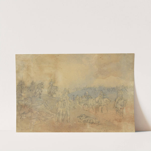 Near the cemetery, Gettysburg retiring disabled artillery by Alfred Rudolph Waud