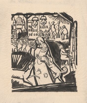 Nędza napadnięta przez psy. (1924)