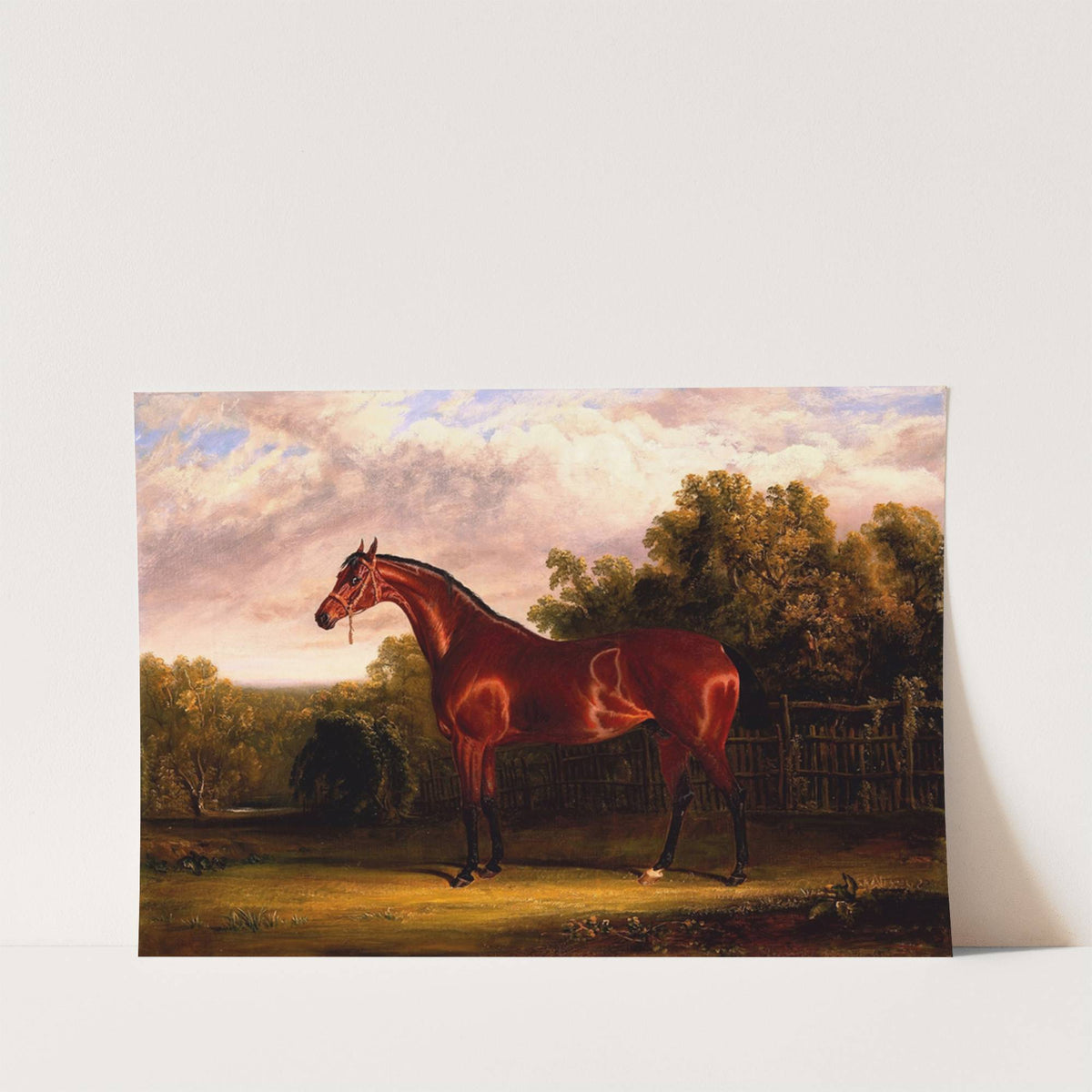 Negotiator, a Bay Horse in a Landscape. by John Frederick Herring Snr.