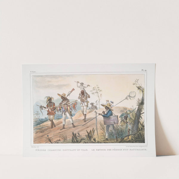 Nègres chasseurs rentrant en ville. Le retour des nègres d'un naturaliste by Jean Baptiste Debret