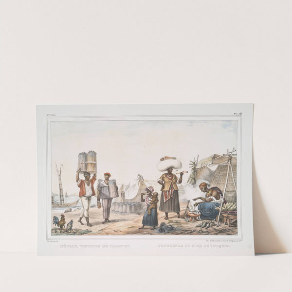 Nègres, vendeurs de charbon. Vendeuses de pled (blé) de Turquie by Jean Baptiste Debret