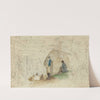 Negro hut with figures in plantain walk by William Berryman