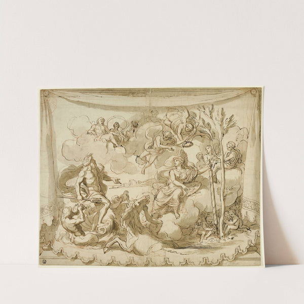 Neptune and Minerva Discussing the Foundation of Athens by Follower of Charles Le Brun