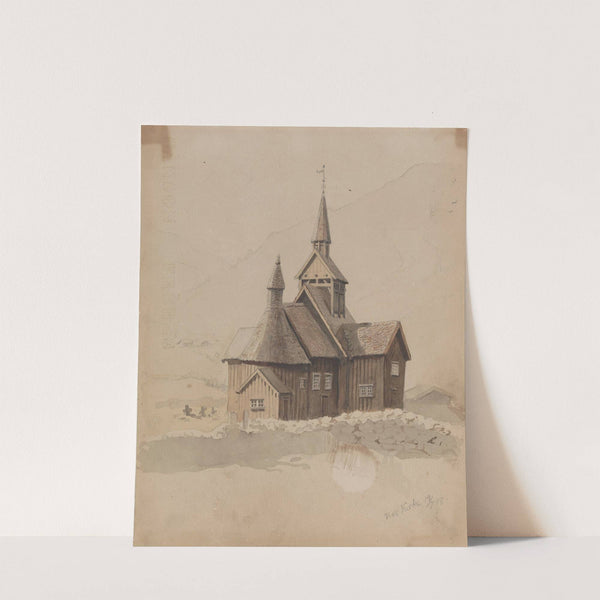 Nes kirke (1848) by Adolph Tidemand
